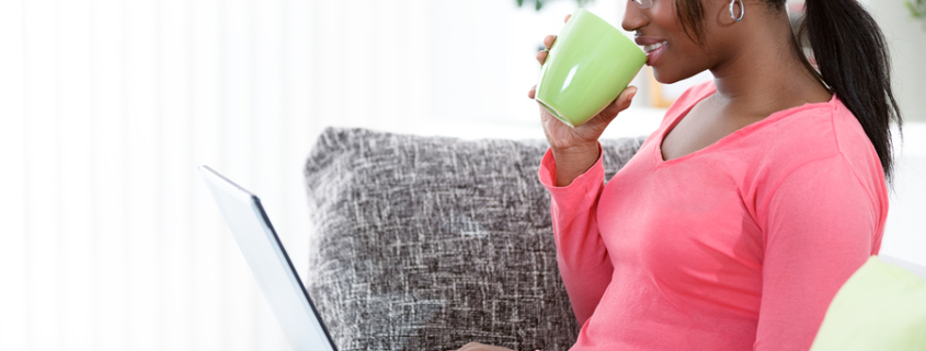 Woman working on a laptop