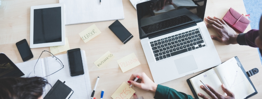 Consultants working at a desk