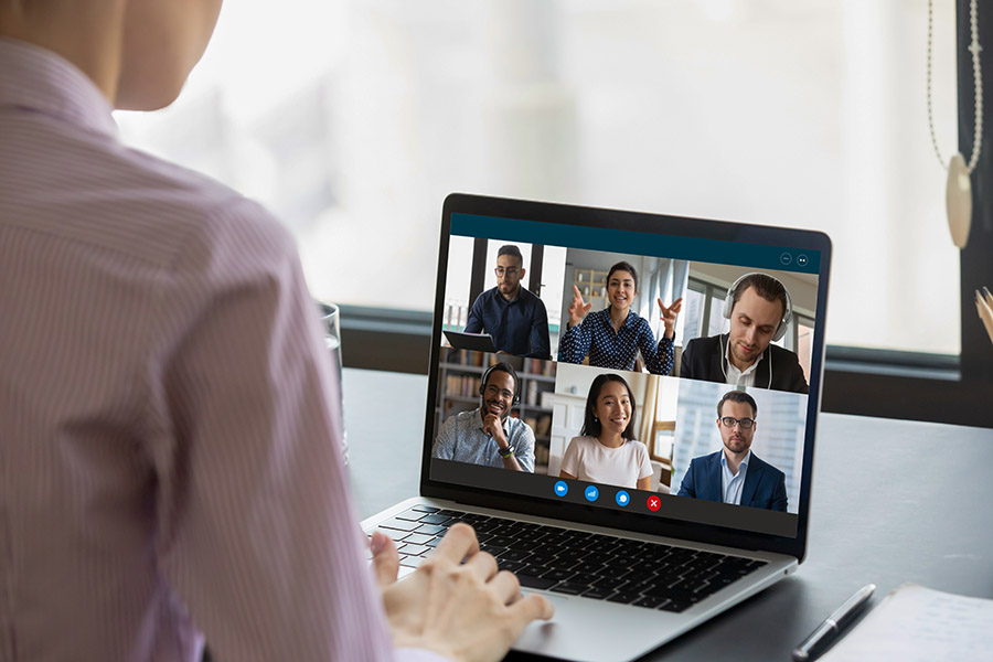 Computer screen view during meeting