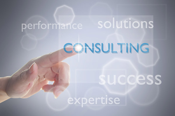 finger selecting consulting option on touch screen